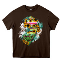 Chocolate Brown New jersey State Map Heavy Core Tee - RanaPortraitStore