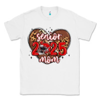 White senior 2025 mom football Classic Tee - MaliasSmallBusiness