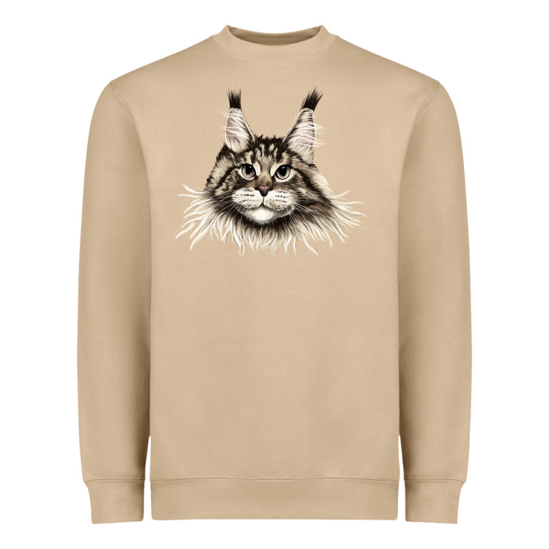 Maine Coon Cat Face Heavyweight Sweatshirt by LillyAllenDesigns | Teevron