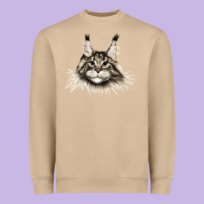 Maine Coon Cat Face Heavyweight Sweatshirt Designed By Lillyallendesigns