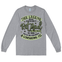Heather Grey the legend has officially retired Long Sleeve Tee - MaliasSmallBusiness