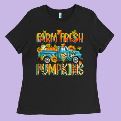 Farm Fresh Pumpkins Ladies Tee Designed By Zillion Design Studio