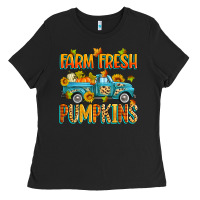Black farm fresh pumpkins Ladies Tee - Zillion Design Studio