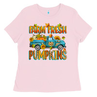 Bubblegum Pink farm fresh pumpkins Ladies Tee - Zillion Design Studio