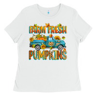 White farm fresh pumpkins Ladies Tee - Zillion Design Studio