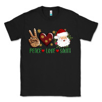Black peace love Santa Classic Tee - AdoDesignShop
