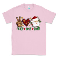 Bubblegum Pink peace love Santa Classic Tee - AdoDesignShop