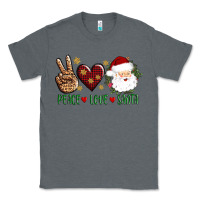 Charcoal Heather peace love Santa Classic Tee - AdoDesignShop
