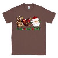 Chestnut peace love Santa Classic Tee - AdoDesignShop