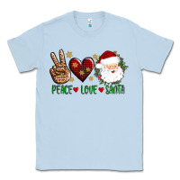 Dusty Blue peace love Santa Classic Tee - AdoDesignShop