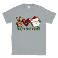 Heather Grey peace love Santa Classic Tee - AdoDesignShop