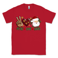 Red peace love Santa Classic Tee - AdoDesignShop