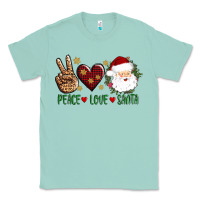 Seafoam peace love Santa Classic Tee - AdoDesignShop