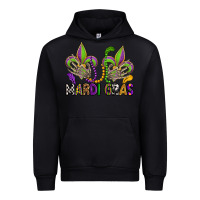 Black mardi gras skeleton hands  fleur de lis Urban Hoodie - OliviaCreatesArt