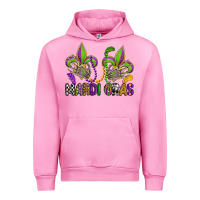 Fuchsia Pink mardi gras skeleton hands  fleur de lis Urban Hoodie - OliviaCreatesArt