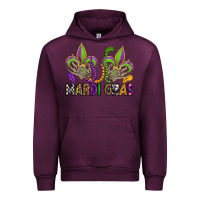 Mauve Wine mardi gras skeleton hands  fleur de lis Urban Hoodie - OliviaCreatesArt