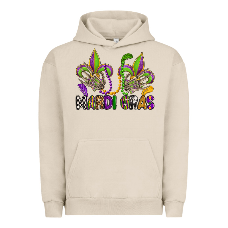 Mardi Gras Skeleton Hands  Fleur De Lis Urban Hoodie by OliviaCreatesArt | Teevron