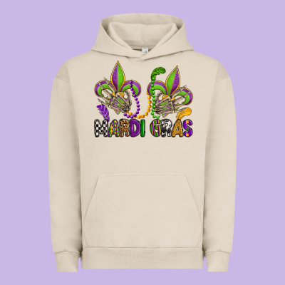 Mardi Gras Skeleton Hands  Fleur De Lis Urban Hoodie Designed By Oliviacreatesart