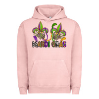 Pigment Salmon mardi gras skeleton hands  fleur de lis Urban Hoodie - OliviaCreatesArt