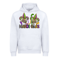 White mardi gras skeleton hands  fleur de lis Urban Hoodie - OliviaCreatesArt