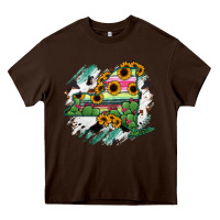 Chocolate Brown New York State Map Heavy Core Tee - RanaPortraitStore