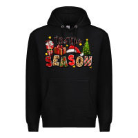 Black tis the season christmas Premium Hoodie - texasbilliewilder