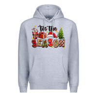 Heather Grey tis the season christmas Premium Hoodie - texasbilliewilder