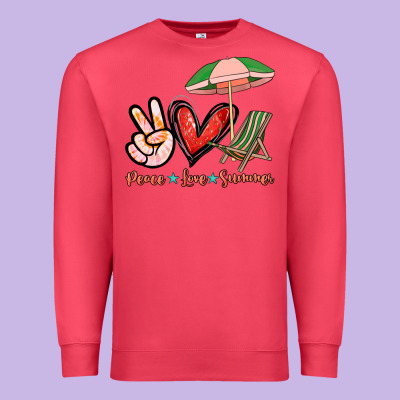 Peace Love Summer Premium Sweatshirt Designed By Nancycooperartshop