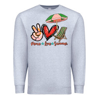 Heather Grey Peace love summer Premium Sweatshirt - NancyCooperArtShop