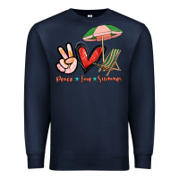 Navy Peace love summer Premium Sweatshirt - NancyCooperArtShop