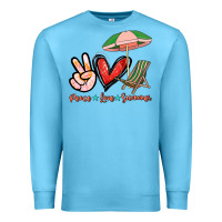 Ocean Blue Peace love summer Premium Sweatshirt - NancyCooperArtShop