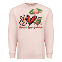 Pale Pink Peace love summer Premium Sweatshirt - NancyCooperArtShop