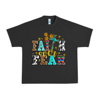 Pigment Black faith over fear with cross and sunflowers Urban Heavy Tee - AdoDesignShop