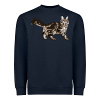 Navy Maine Coon Cat Heavyweight Sweatshirt - LillyAllenDesigns