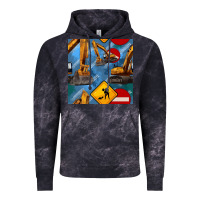 Cloud Black excavator seamless pattern Vintage Hoodie - BundleAndBundleShop