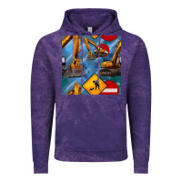 Cloud Purple excavator seamless pattern Vintage Hoodie - BundleAndBundleShop