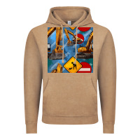 Vintage Coffee excavator seamless pattern Vintage Hoodie - BundleAndBundleShop