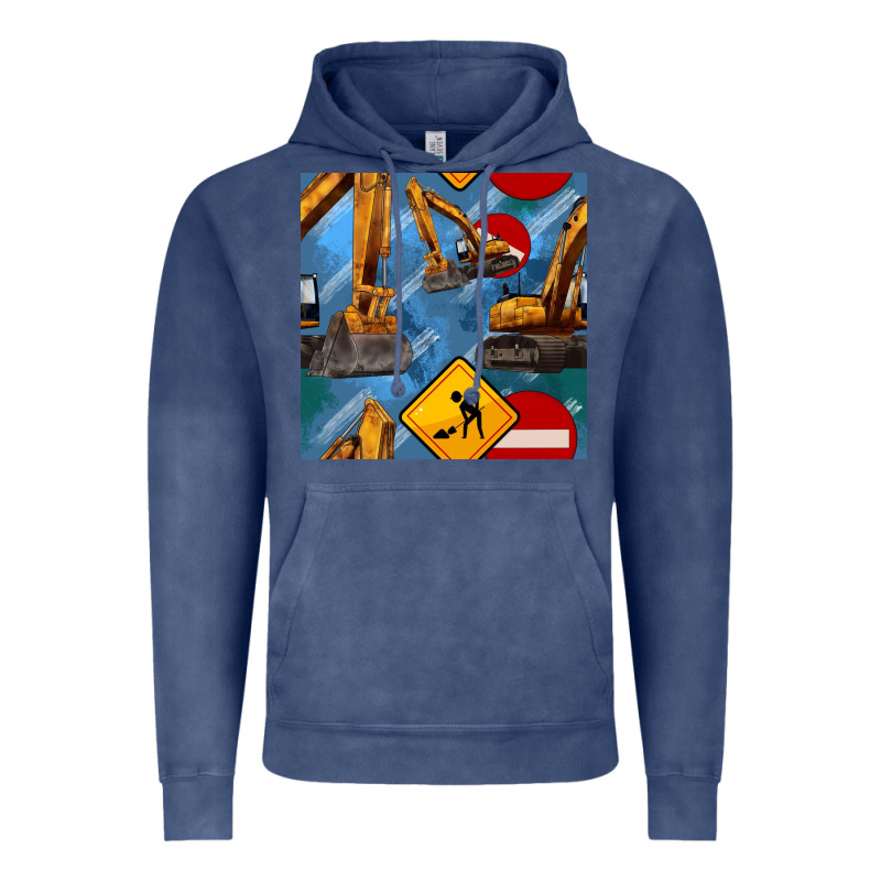 Excavator Seamless Pattern Vintage Hoodie by BundleAndBundleShop | Teevron
