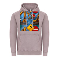 Vintage Zinc excavator seamless pattern Vintage Hoodie - BundleAndBundleShop