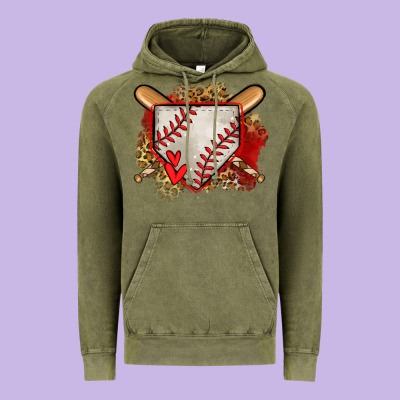 Baseball Home Plate Vintage Hoodie Designed By Jasminsmagicworld