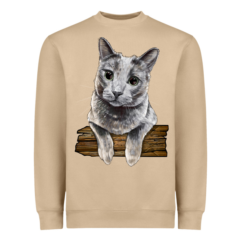 Russian Blue Cat Face Heavyweight Sweatshirt by LillyAllenDesigns | Teevron