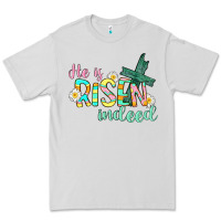 Dove Grey He is risen indeed Easter Premium Tee - CowGirlArtShop