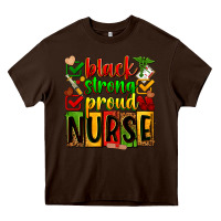 Chocolate Brown Black strong proud Nurse juneteeenth Heavy Core Tee - Zillion Design Studio