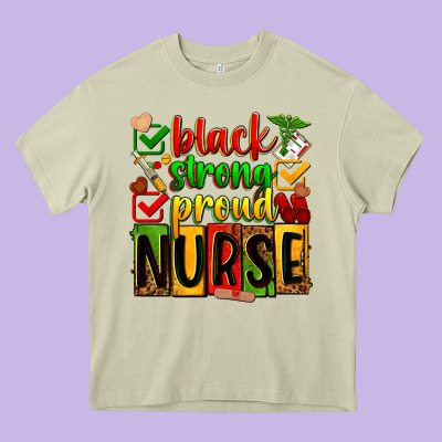 Black Strong Proud Nurse Juneteeenth Heavy Core Tee Designed By Zillion Design Studio