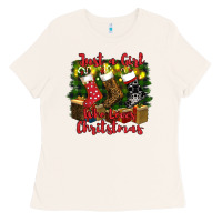 Just A Girl Who Loves Christmas Ladies Tee | Teevron