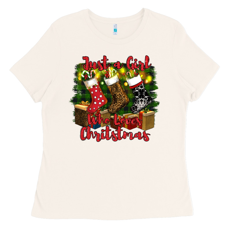 Just A Girl Who Loves Christmas Ladies Tee by RanaPortraitStore | Teevron
