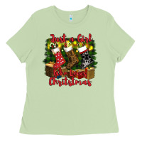Matcha just a girl who loves christmas Ladies Tee - RanaPortraitStore