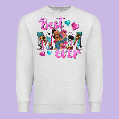 Best Mom Ever Afro Woman Premium Sweatshirt Designed By Texasbilliewilder