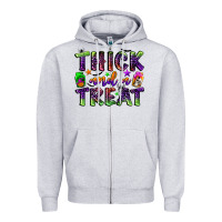 Heather Grey thick and a treat Zipper Hoodie - BundleAndBundleShop