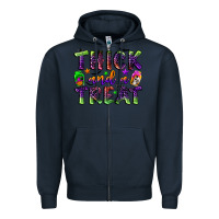 Navy thick and a treat Zipper Hoodie - BundleAndBundleShop
